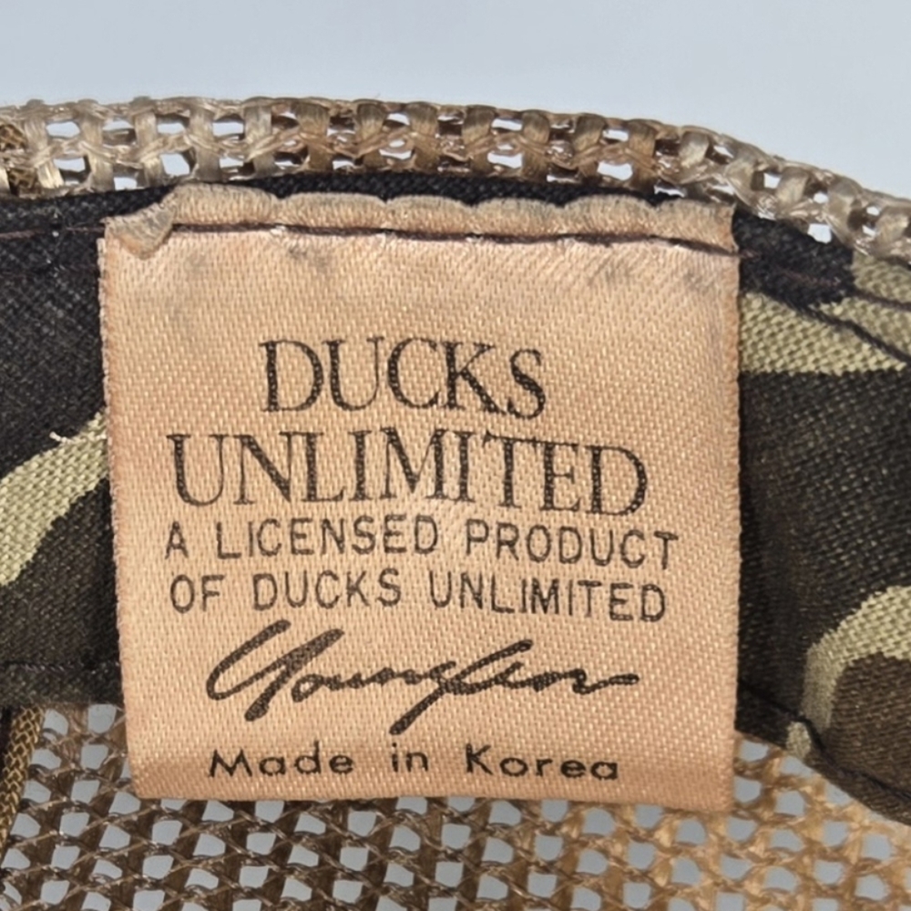 Vtg Ducks Unlimited Camo Snapback Trucker Hat John Baron Embroidered Mesh Back - Picture 4 of 5